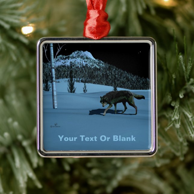 Winter Wolf - Tapetum Lucidum Silbernes Ornament (Baum)