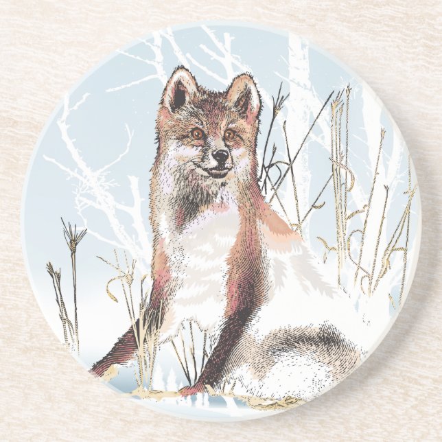 Winter Wolf Untersetzer (Vorne)