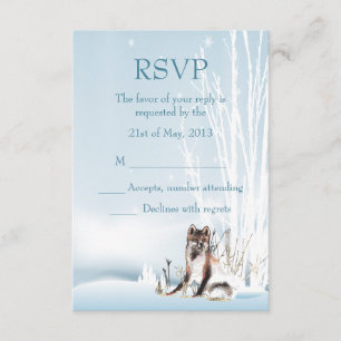 Winter Wolf Wedding RSVP Karte