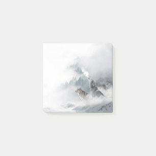 Winter Wolves Howling Post-it Notes Klebezettel