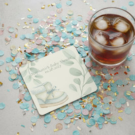 Winter Wonder Baby Shower  Rechteckiger Pappuntersetzer