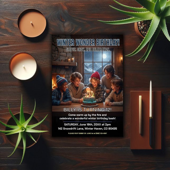Winter Wonder Birthday Party Einladung (Von Creator hochgeladen)