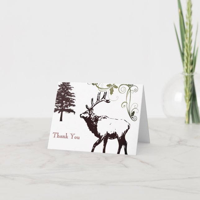 Winter Wonder Land Wild Elk Dankeskarte (Vorderseite)