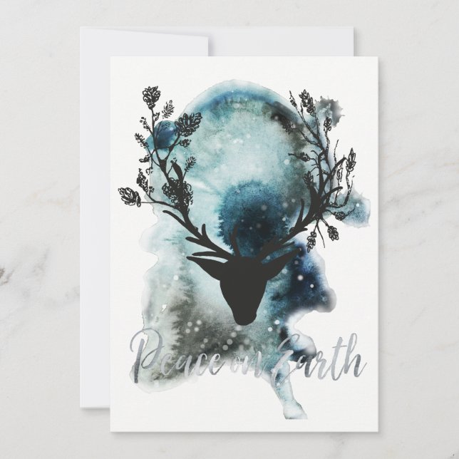 Winter Wonder Mystic Deer Weltfrieden Weihnachten (Vorderseite)