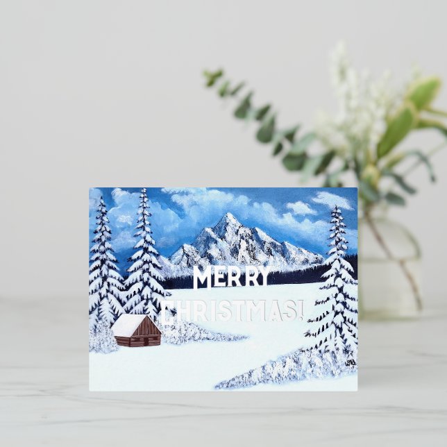 Winter Wonder Silver Foil Carte postale de Noël (Debout devant)