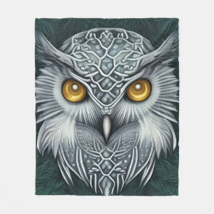 Winter Wonder Snow Owl Beauty Fleecedecke