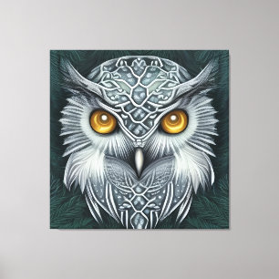 Winter Wonder Snow Owl Beauty Leinwanddruck