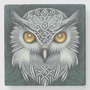 Winter Wonder Snow Owl Beauty Steinuntersetzer