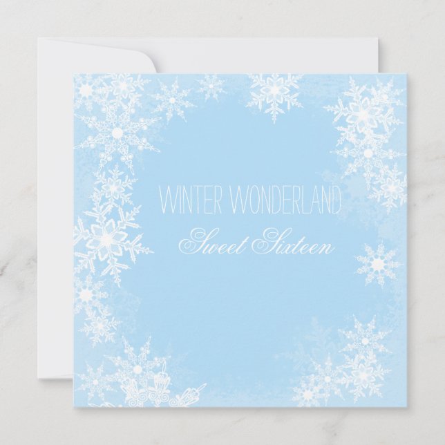 Winter Wonderland 16 . Geburtstag Party Einladung (Vorderseite)