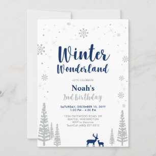 Winter Wonderland 2. Geburtstagseinladung für Jung Einladung