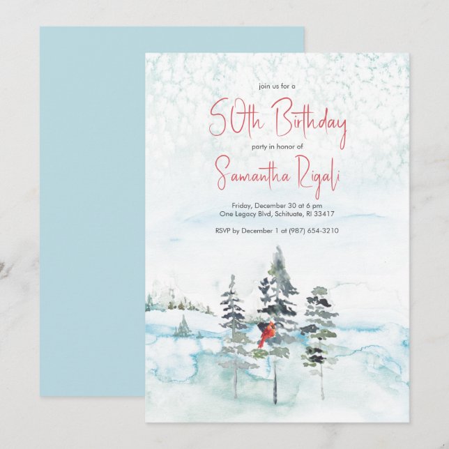 Winter Wonderland 50e anniversaire Invitations (Devant / Derrière)
