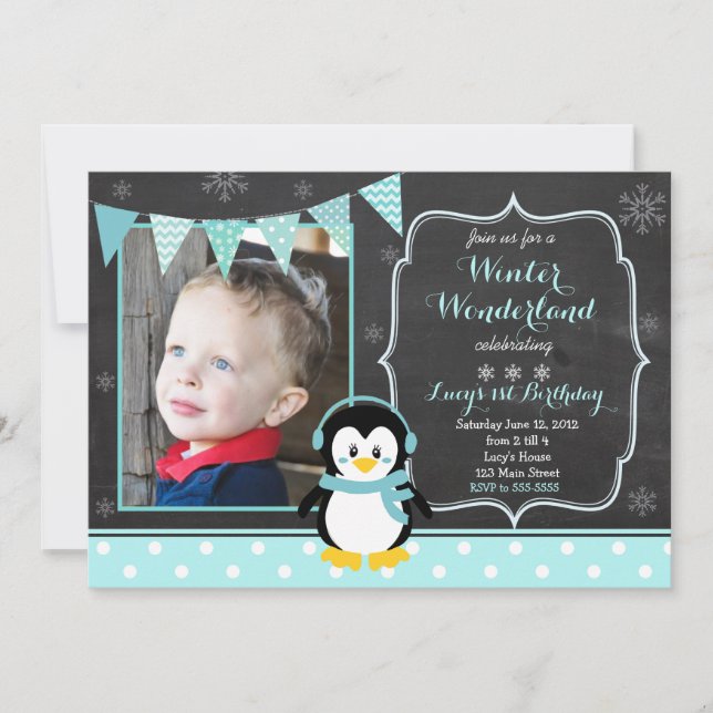 Winter Wonderland Anniversaire Invitation (Devant)