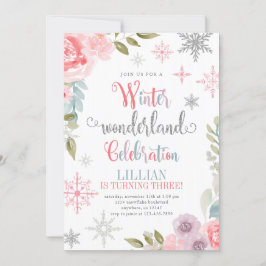 Winter Wonderland Anniversaire Invitation avec fle