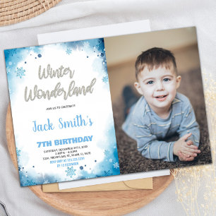 Winter Wonderland Anniversaire Invitations Bleu Ph