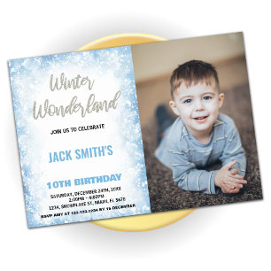 Winter Wonderland Anniversaire Invitations Bleu Ph