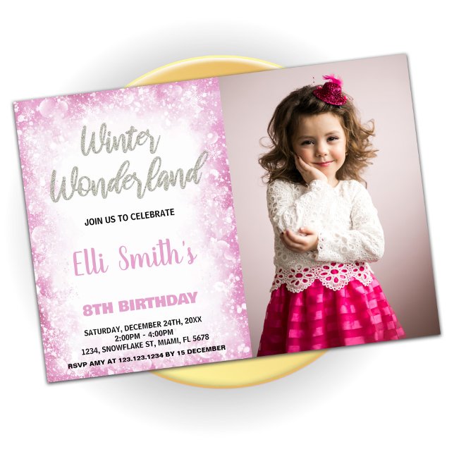 Winter Wonderland Anniversaire Invitations Nuage P (Winter Wonderland Birthday Invitations Cloud Photo)