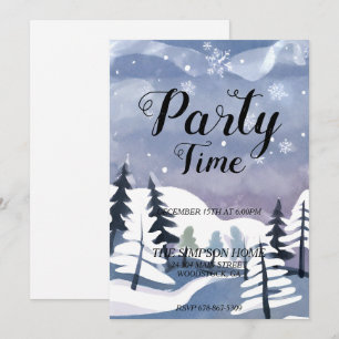 Winter Wonderland Aquarelle Noël Invitation