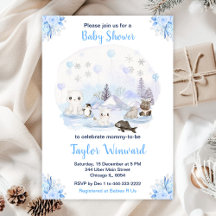 Winter Wonderland Arctic Animals Baby Dusche