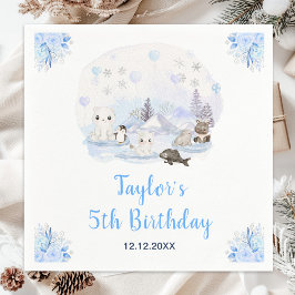 Winter Wonderland Arktische Tiere Geburtstag Serviette