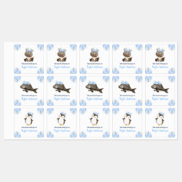 Winter Wonderland Arktische Tiere Kinder Buchzeich Etiketten