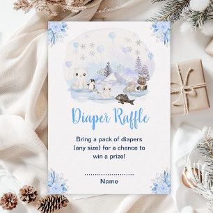 Winter Wonderland Arktische Tiere Windel-Raffle Begleitkarte