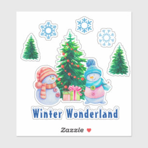 Winter Wonderland Autocollants en vinyle coupés su