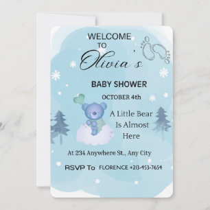 Winter Wonderland Baby Bear Babyparty-Einladung    Einladung