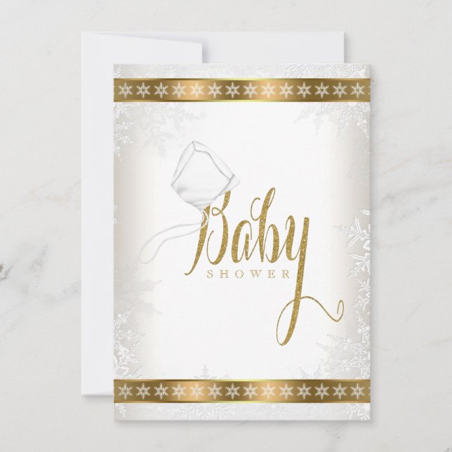 Winter Wonderland Baby Dusche Einladung (Vorderseite)