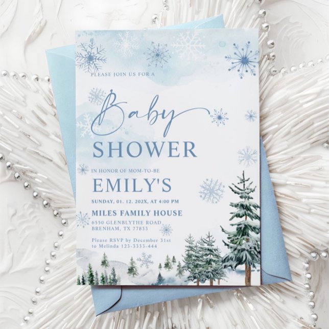 Winter Wonderland Baby Dusche Einladung (Von Creator hochgeladen)
