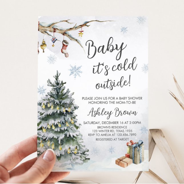 Winter Wonderland Baby Dusche Einladung (Winter Baby Shower Invitation)