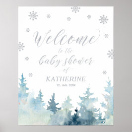 Winter Wonderland Baby shower Affiche de bienvenue