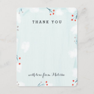 Winter Wonderland Baby shower Carte de remerciemen