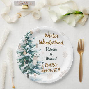 Winter Wonderland Baby Shower Pappteller