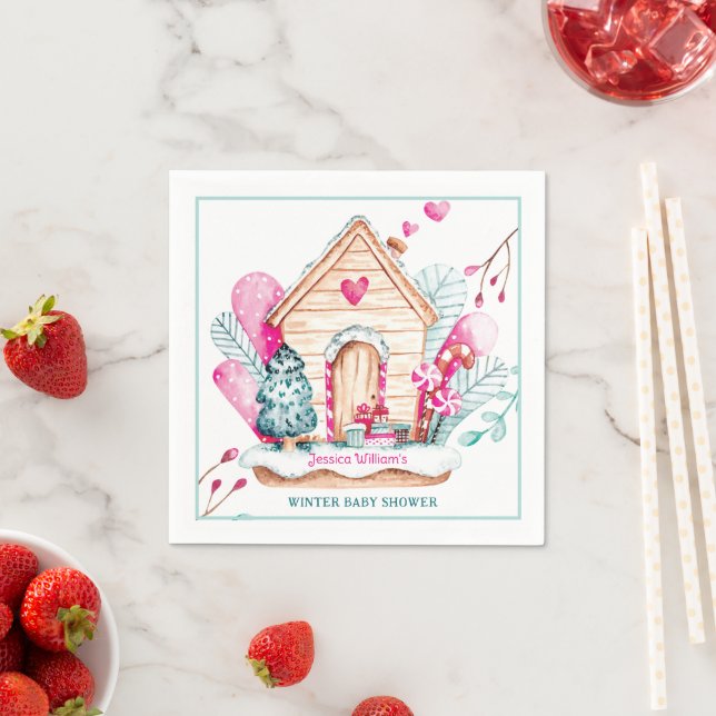 Winter Wonderland Baby Shower Serviette (Beispiel)
