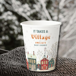 Winter Wonderland Baby Shower Snowy Village Pappbecher