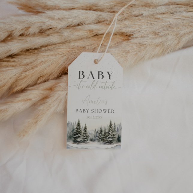 Winter Wonderland Baby Showmarke Geschenkanhänger (Von Creator hochgeladen)