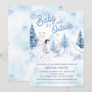 Winter Wonderland Babydusche Einladung