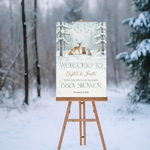 Winter Wonderland Babytierchen-Baby Shower Poster