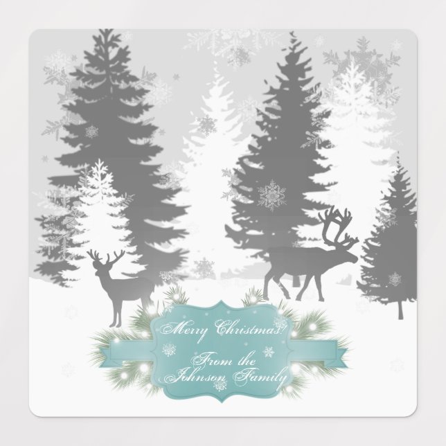Winter Wonderland Backlabel - Aquamarin Etiketten (Design 1)