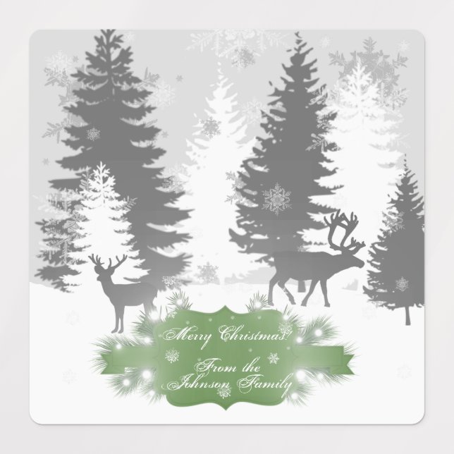 Winter Wonderland Backlabel - Grün Etiketten (Design 1)