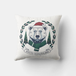 Winter Wonderland Bär – Süße Weihnachtsmannmütze W Kissen