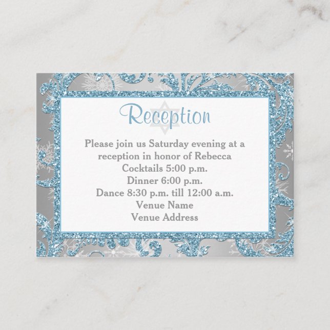 Winter Wonderland Bat Mitzvah Beilage 3 Begleitkarte (Vorderseite)