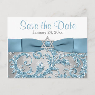 Winter Wonderland Bat Mitzvah Save the Date Karte