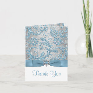 Winter Wonderland Bat Mitzvah Thank You Note Card Dankeskarte