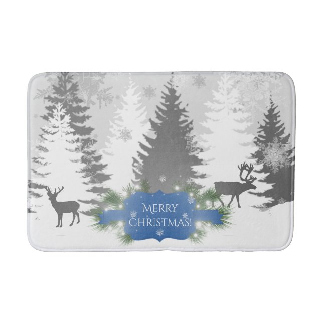 Winter Wonderland Bath Mat - Blau Badematte (Vorderseite)