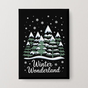 Winter Wonderland Bäume Weihnachten Familie Crew Button