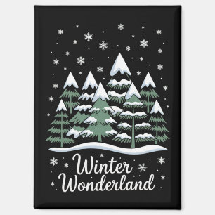 Winter Wonderland Bäume Weihnachten Familie Crew  Magnet