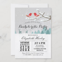 Winter Wonderland Bird Rentier Junggeselinnen-Absc Einladung