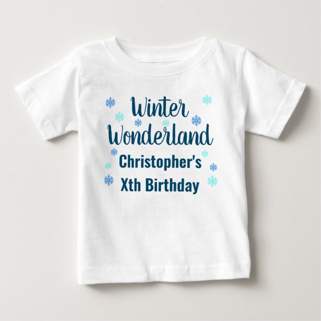 Winter Wonderland Birthday Baby T-Shirt (Devant)