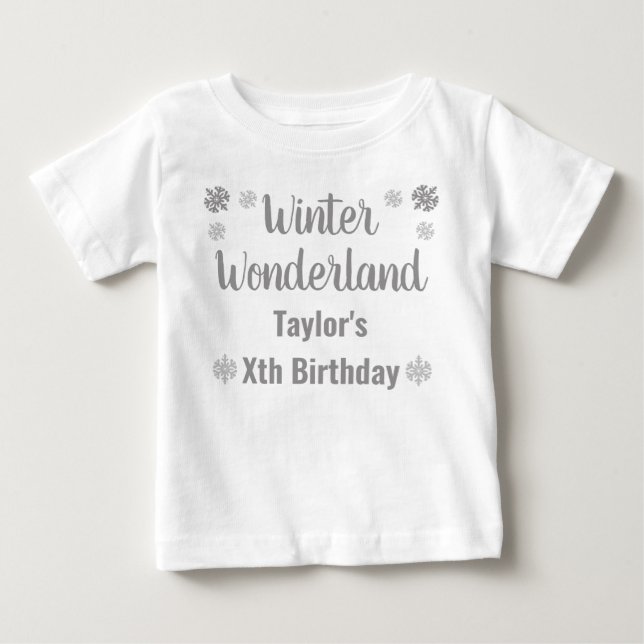 Winter Wonderland Birthday Baby T-shirt (Vorderseite)